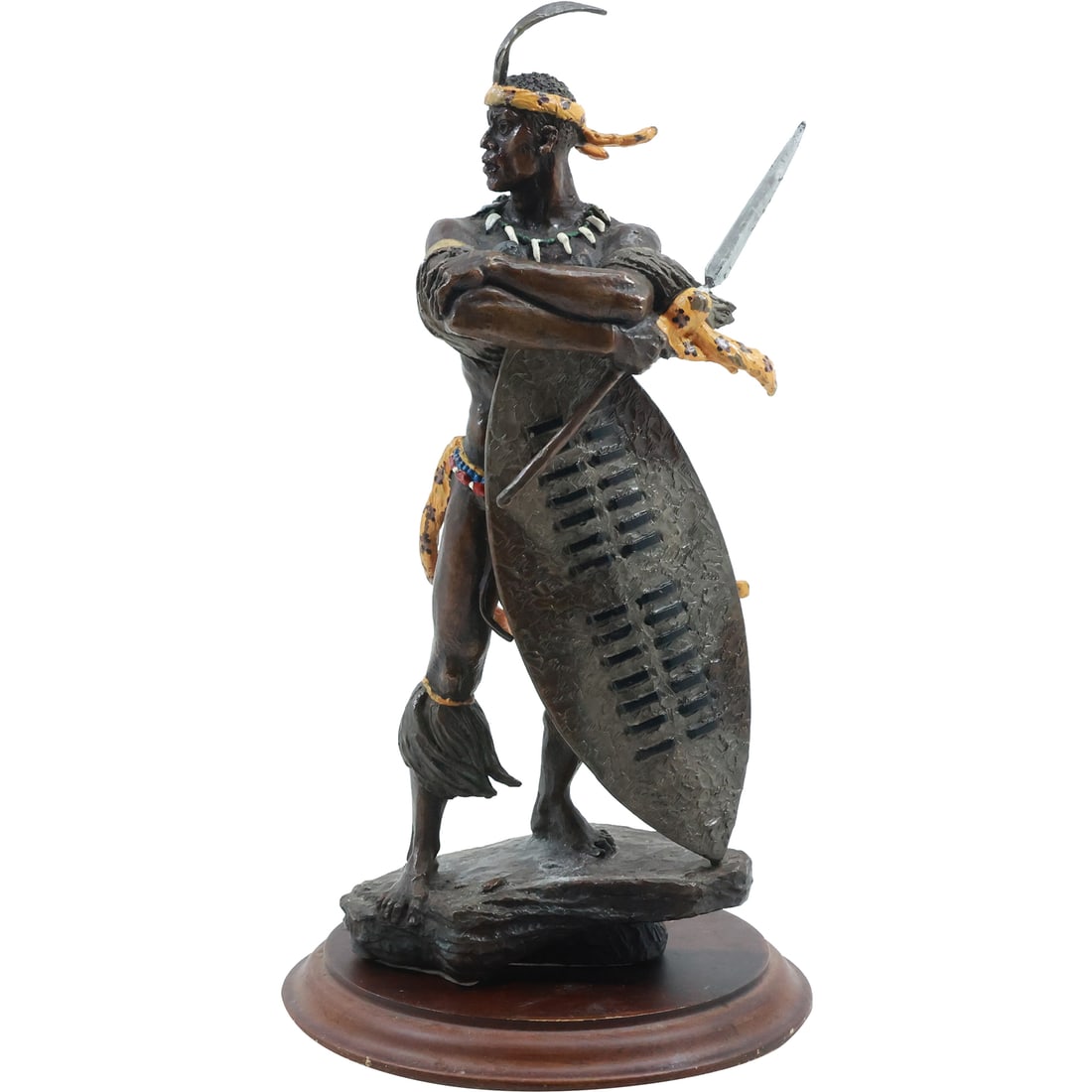 Jim Ponter, Bronze Native American Figure Sculpture titled "Shaka" 11 25 inches height x 6 inches (1 of 19)