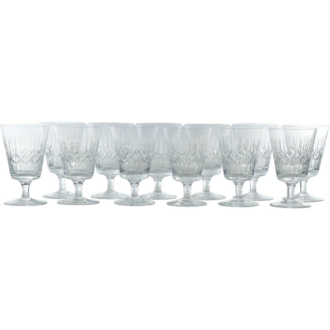 [12] Signed WEBB Elegant Cut Glass Stemmed Cocktail Glasses 5.5 in. height (1 of 20)