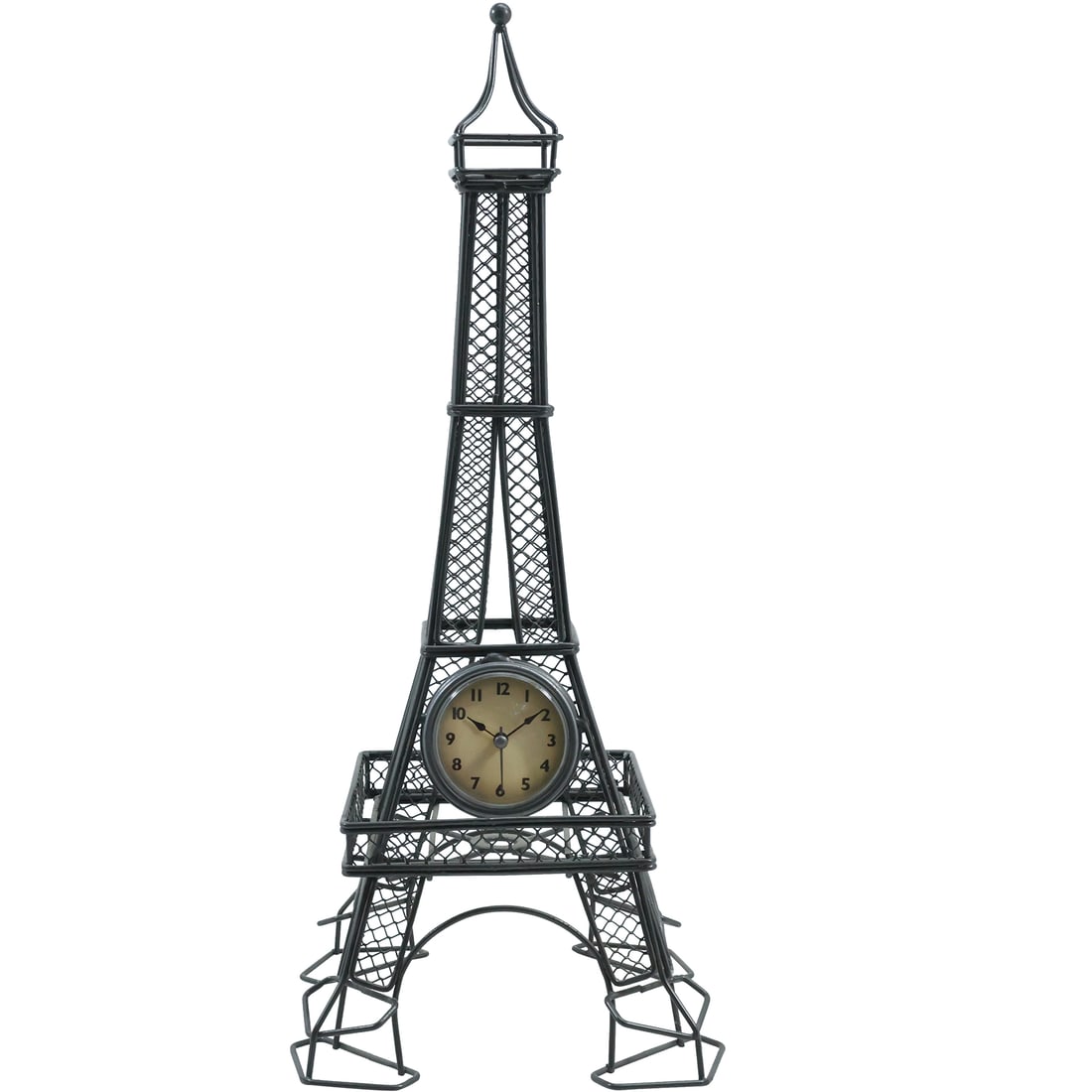 Eiffel Tower Metal Wire Sculpture with Clock 17.25 inches height x 7.25 inches wide (1 of 18)