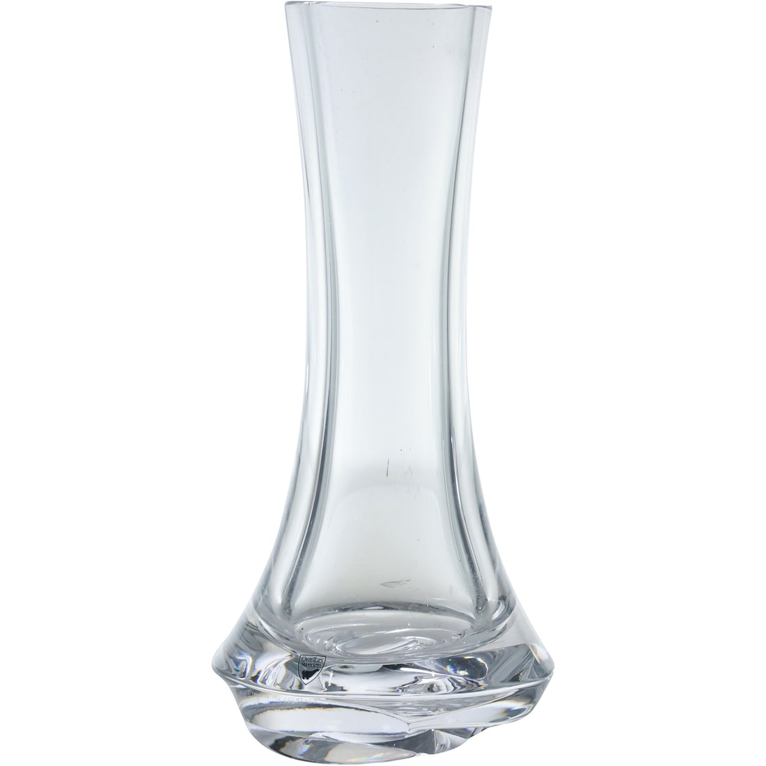 Signed ORREFORS SWEDEN Large Crystal Glass Vase 12.25 inches height, Original Label (1 of 13)