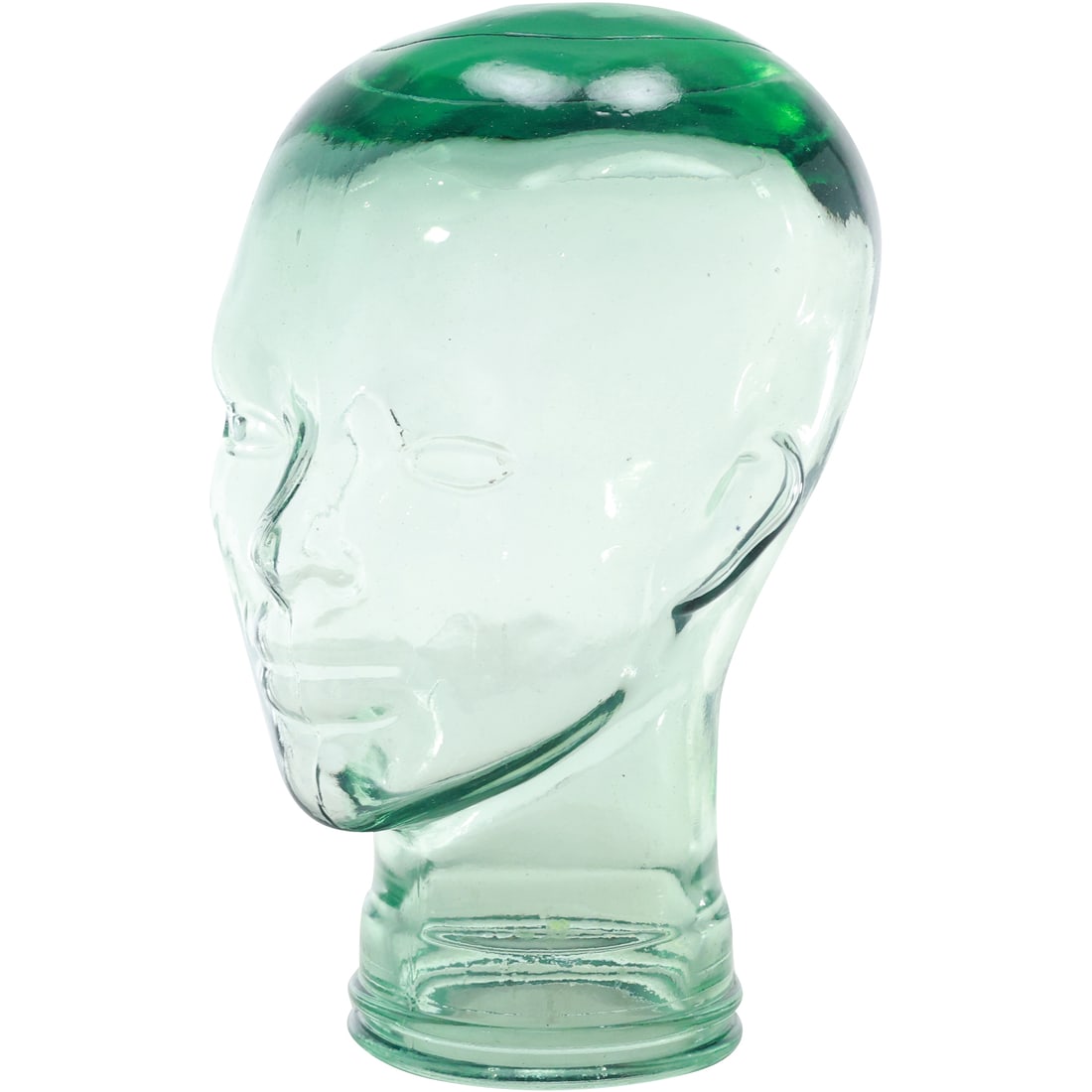 Green Glass "HEAD" Store Display 11.5 inches height x 5.5 inches wide (1 of 15)