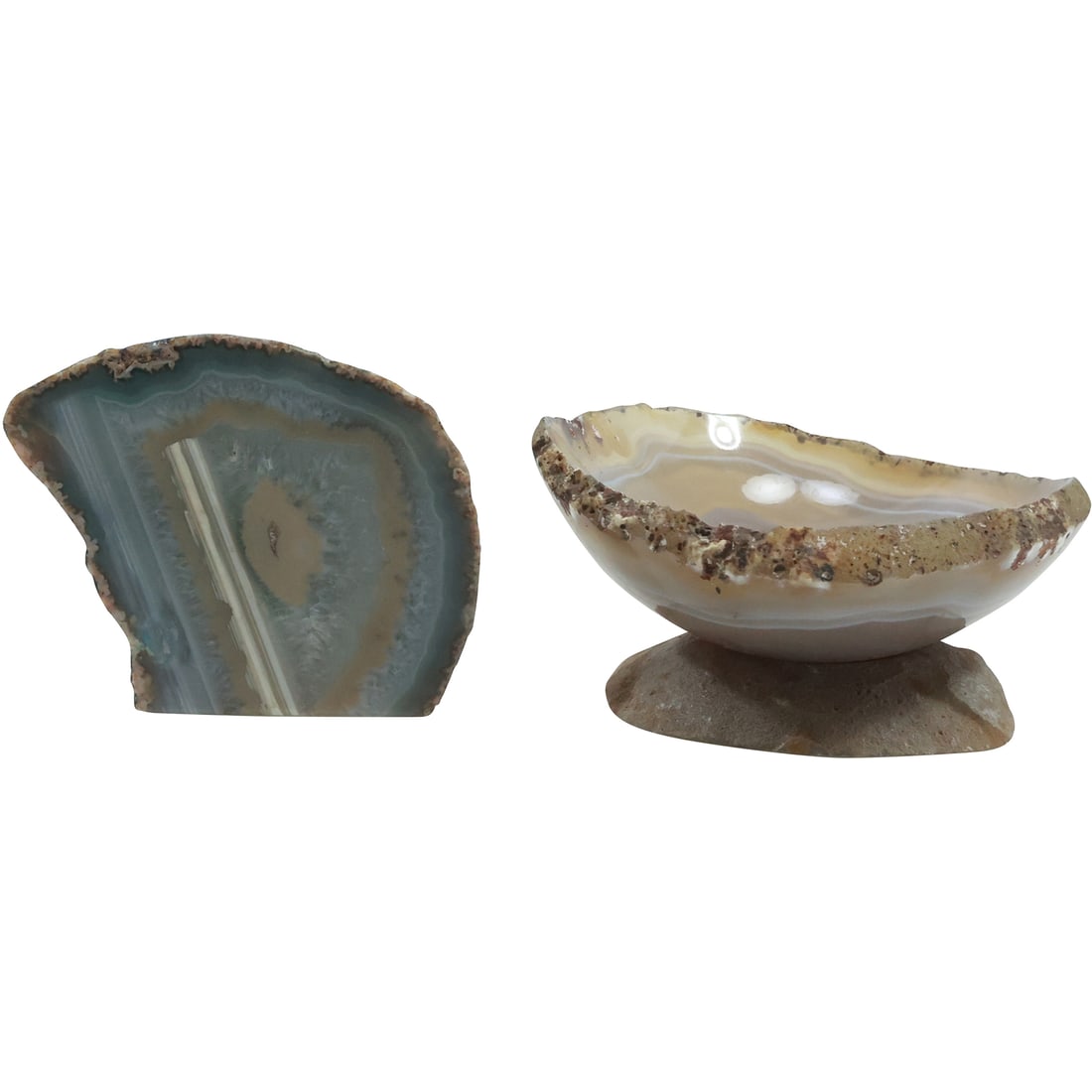 [2] Geode Sculpture Bookend and Polished Geode Bowl on a Base (1 of 20)