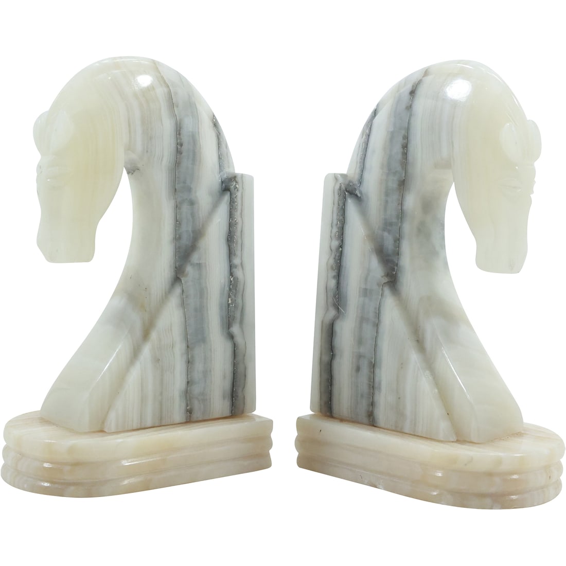 Vintage Onyx Horse Head Bookends 6.75 in. height x 4 in. wide (1 of 14)