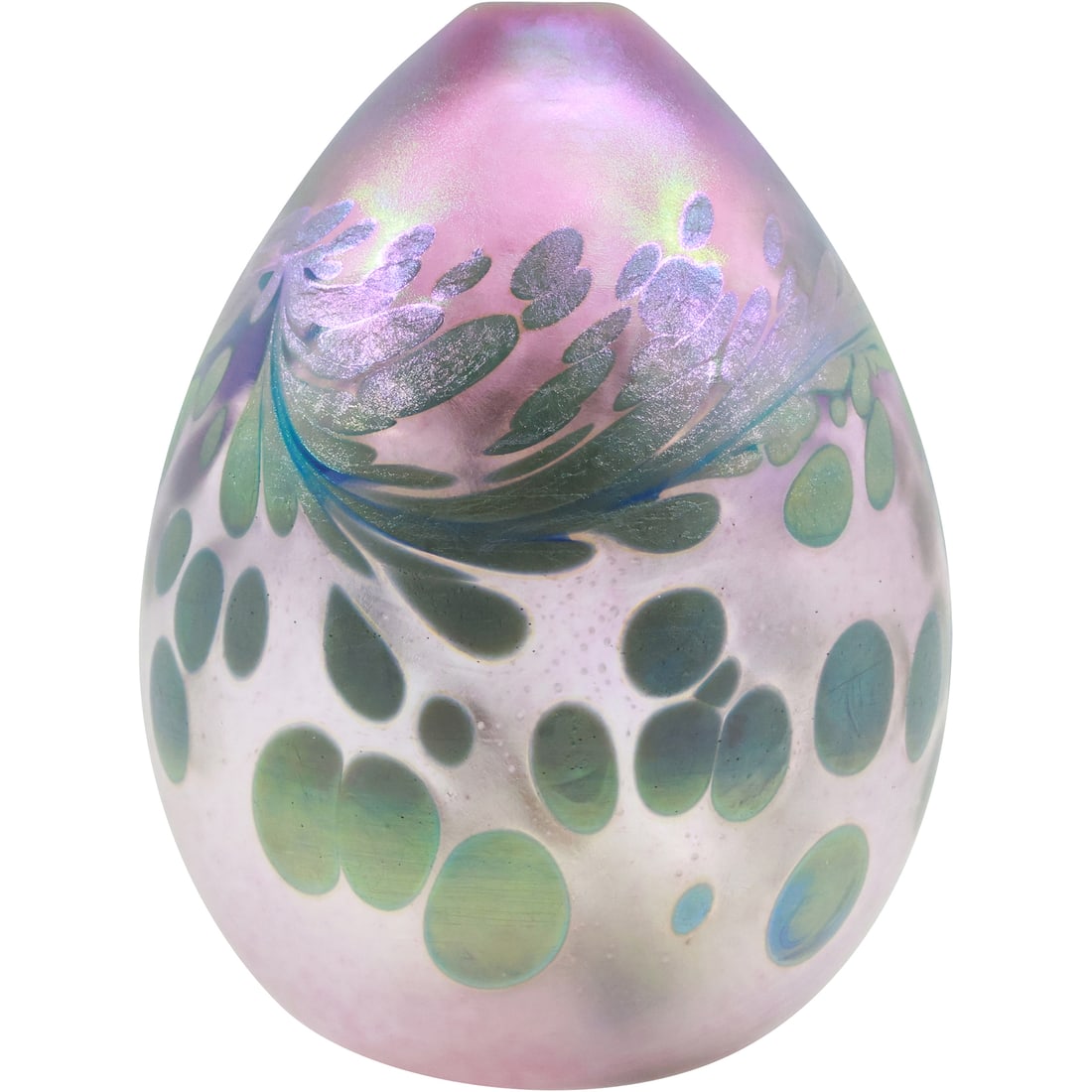 Signed Studio Art Glass "Egg" Oil Lamp / Bud Vase 5.75 inches height (1 of 18)