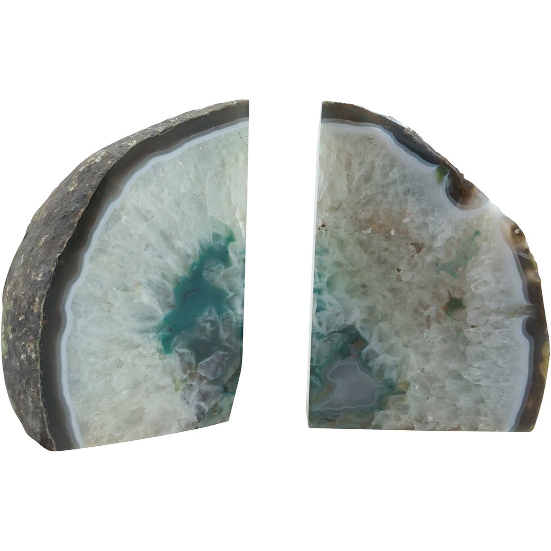 Geode Mineral Specimen Bookends 5 inches x 3.5 inches (1 of 20)