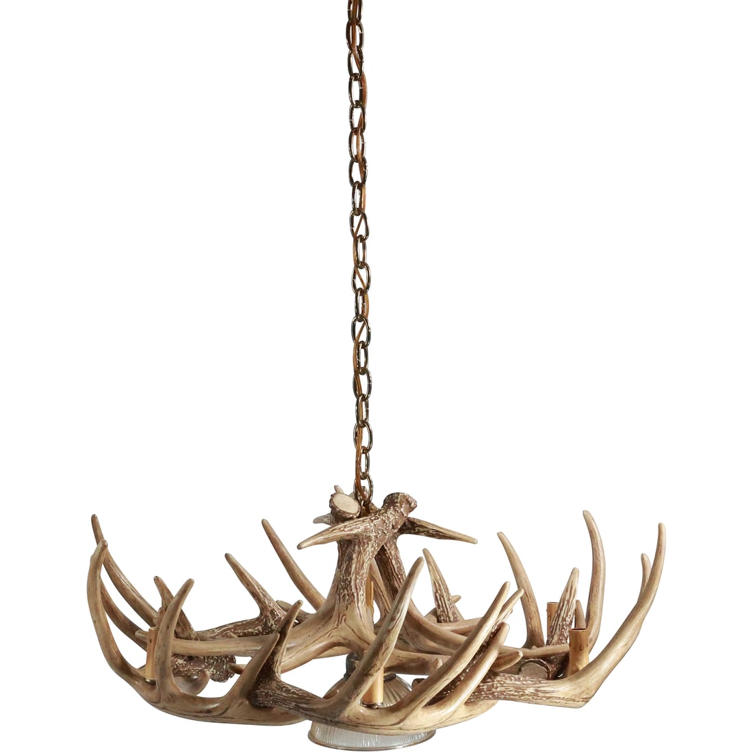Novelty Horn Style Chandelier - Made of a Hard Resin Composition 31 in. diameter (1 of 13)