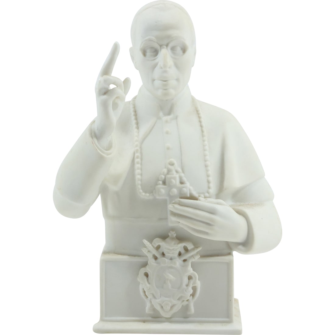 White Parian Bisque THE POPE Figure Statue 7.75 in. height x 5.25 inches wide: White Parian Bisque THE POPE Figure Statue 7.75 in. height x 5.25 inches wide. size: 7.75x5.25