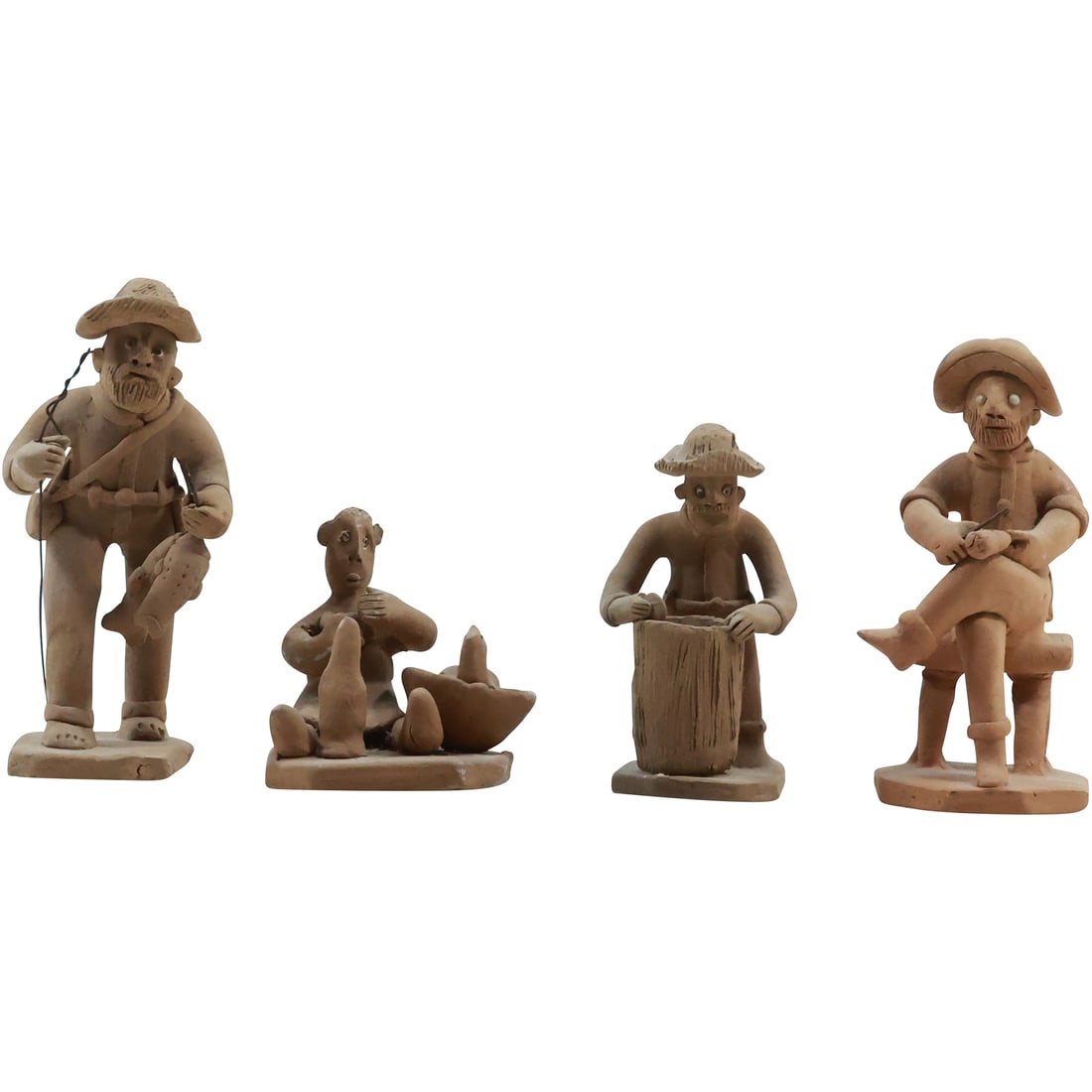 [4] Signed Latin American Clay Art Figures - Assorted - Each Different (1 of 18)