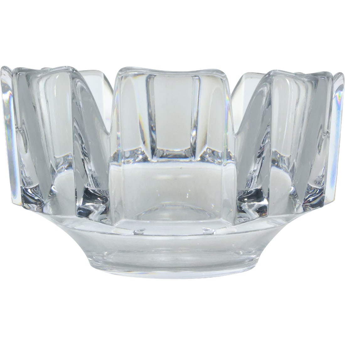 ORREFORS SWEDEN Crystal Glass Lotus Bowl 7.5 inches diameter (1 of 20)