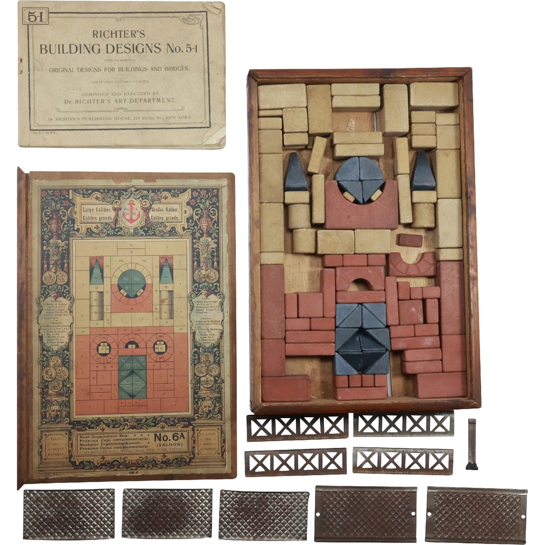 Circa 1900 Richter's Building Designs No. 5-1  Architectural Toy Building Blocks Set (1 of 20)