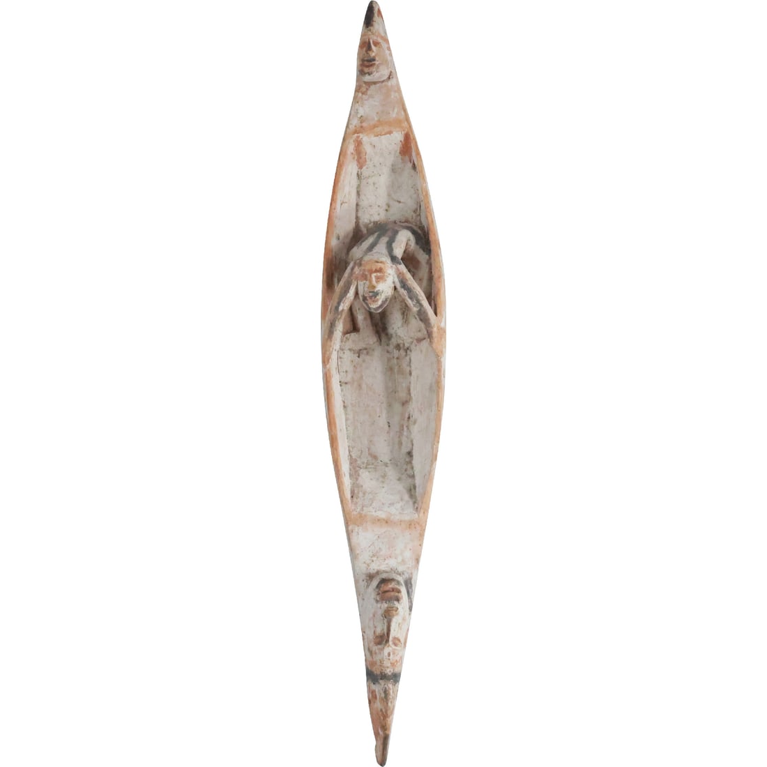 Native Tribal Wood Carving of a Boat with Figures 34 inches length x 5.5 in. wide: Native Tribal Wood Carving of a Boat with Figures 34 inches length x 5.5 in. wide. size: 34x5.5