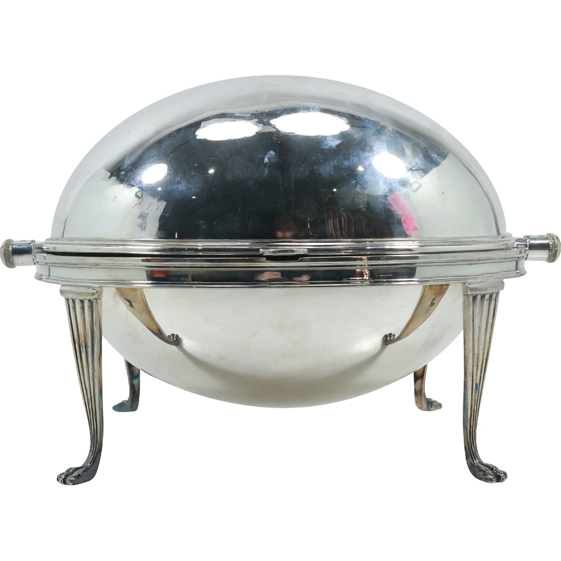 Antique Silver Plate Revolving Dome Top Food Serving Dish 8.5 in. height x 13 in. length (1 of 20)