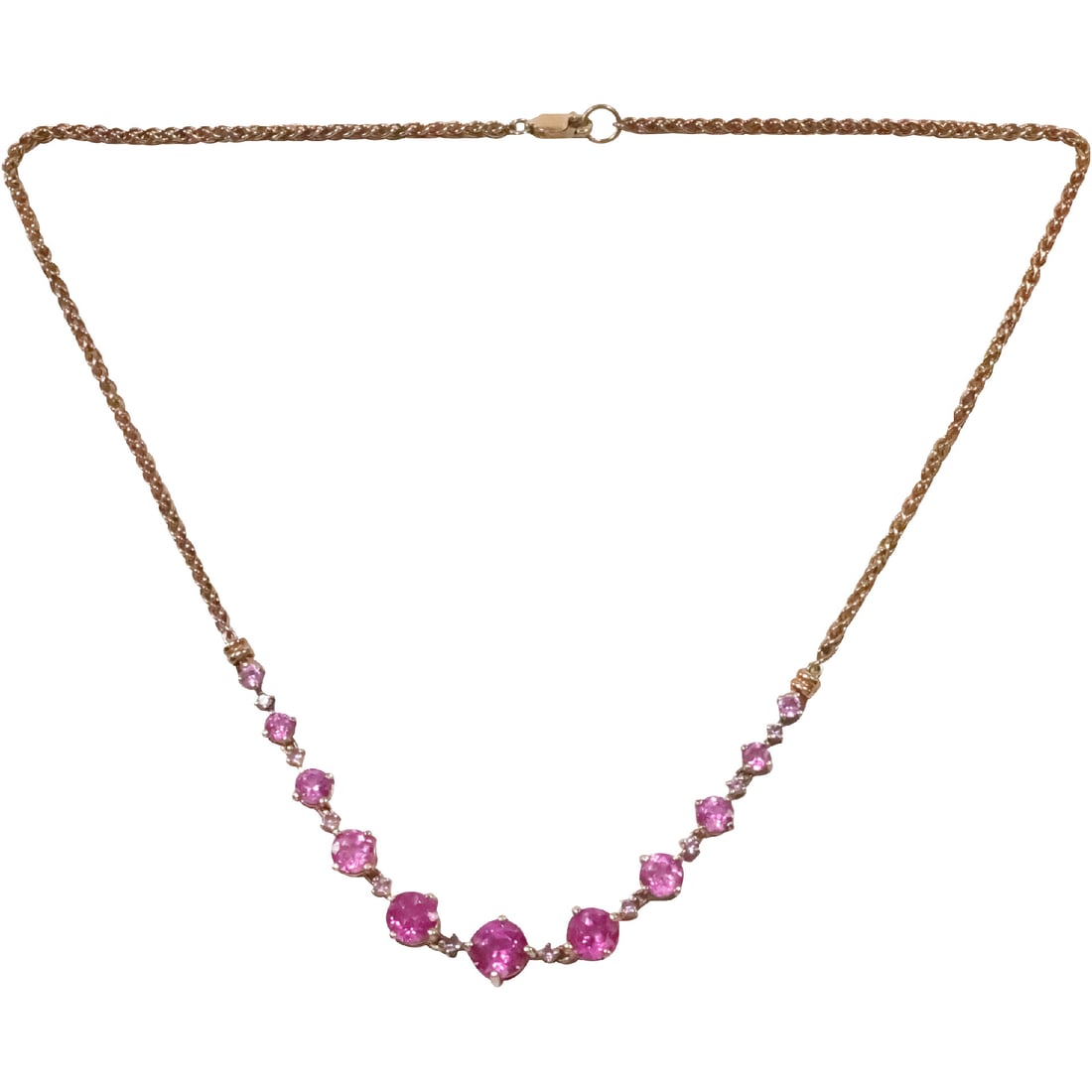 .925 Sterling Silver Vermeil Ruby Necklace 18 in. x 1/4 in. (1 of 16)