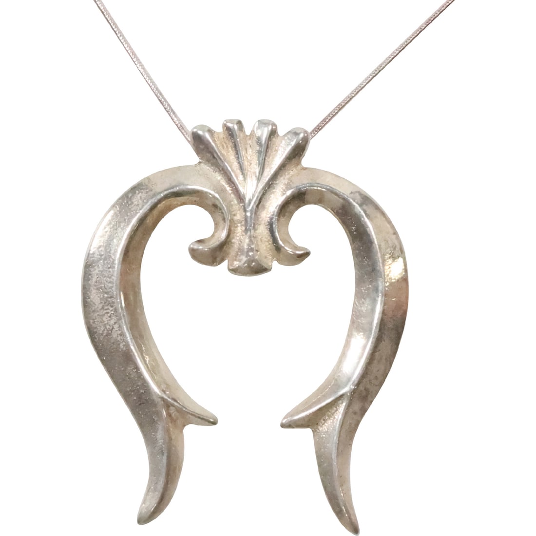 Sterling Silver "Royal Symbol" Pendant Necklace 20 inch Snake Chain: Sterling Silver "Royal Symbol" Pendant 2.5 in. x 2 in. Necklace 20 inch Snake Chain