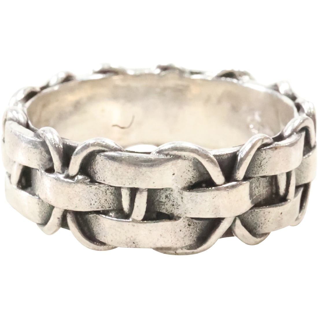 .925 Sterling Silver Basket Weave Men's Band  Ring Size 12.5 (1 of 13)