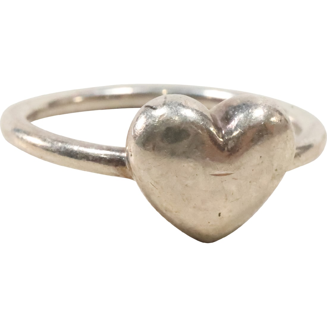 TIFFANY & CO, marked T & Co .925 Sterling Silver Heart Ring Size 7 , 3/4 in. x 1/4 in. (1 of 10)