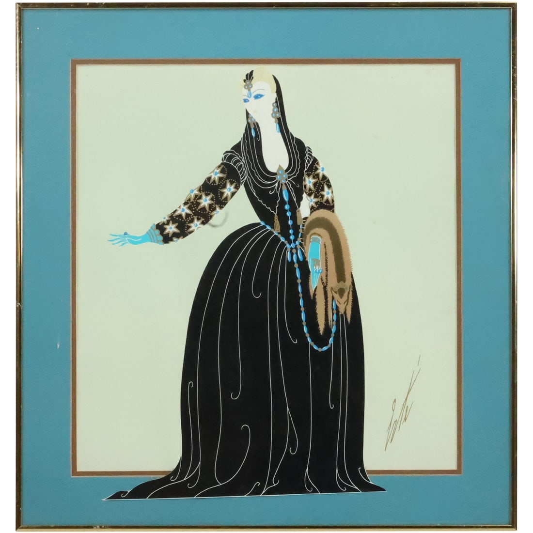 ERTE "Don Juan" Fashion Model Serigraph, Signed in Plate, Framed (1 of 20)