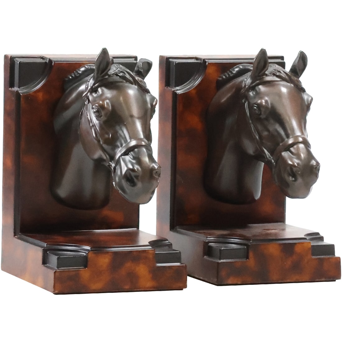 Decorative Contemporary Horse Head Bookends, Made in USA, Original Finish (1 of 17)