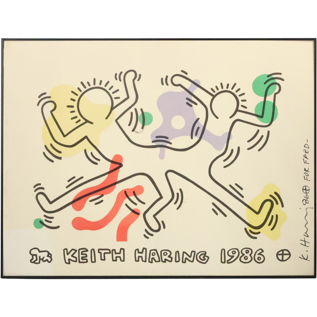 Vintage Keith Haring 1986 Autographed Poster (1 of 19)