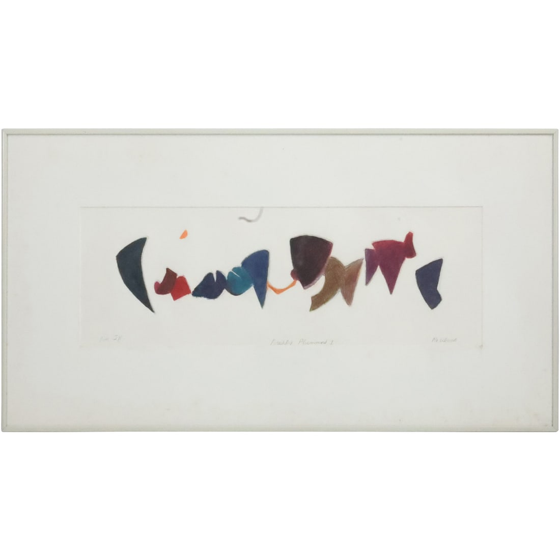 Pencil Signed Ro Ulrich, Color Abstract Lithograph "Freshly Plummed" for JR, Framed (1 of 20)