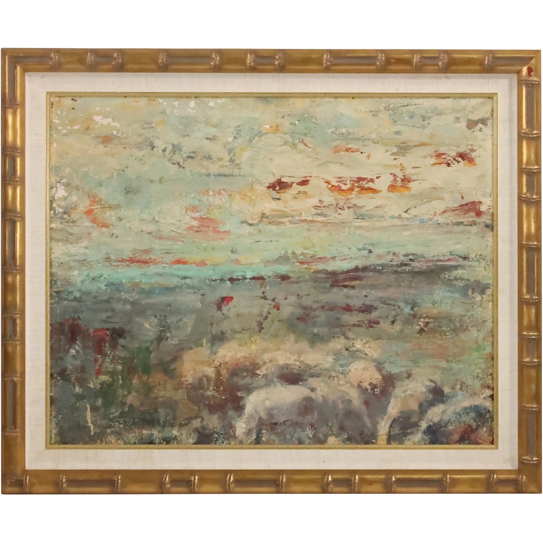 Fine Quality Vintage Impressionism Oil Painting of Herd of Sheep in Landscape, Oil on Canvas (1 of 20)