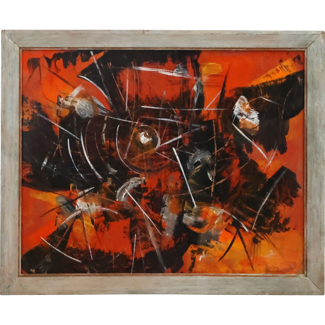 ROBERTO MATTA Quality ABSTRACT Oil Painting on Board, Signed in Monogram, Framed (1 of 20)