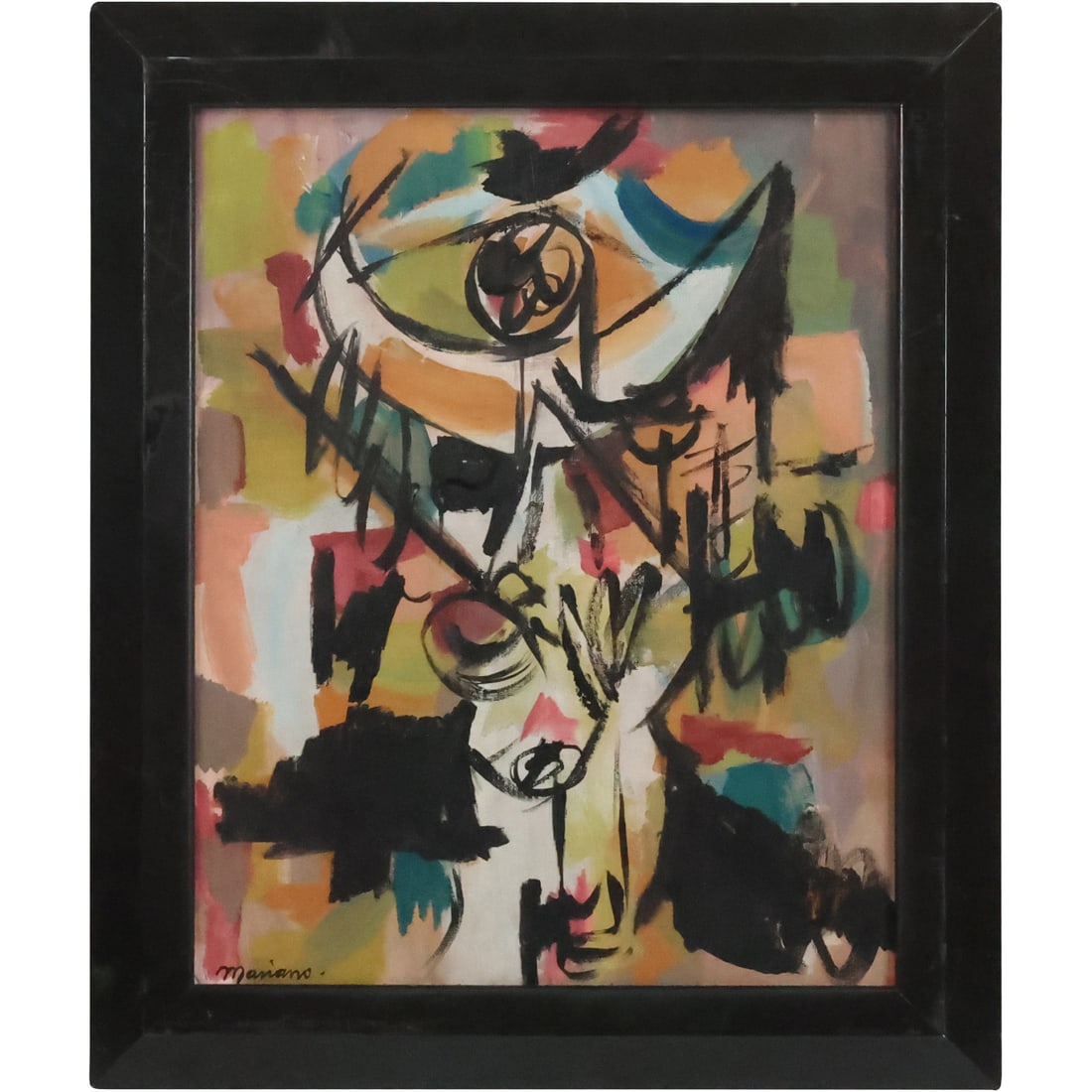 Javier Mariano, 1956-2008, Oil Painting on Board Abstract Composition, Signed, Framed (1 of 20)