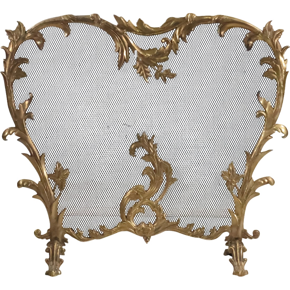 Louis XV French Bronze and Mesh Fire Place Screen 25 in. height x 28 in. wide (1 of 20)