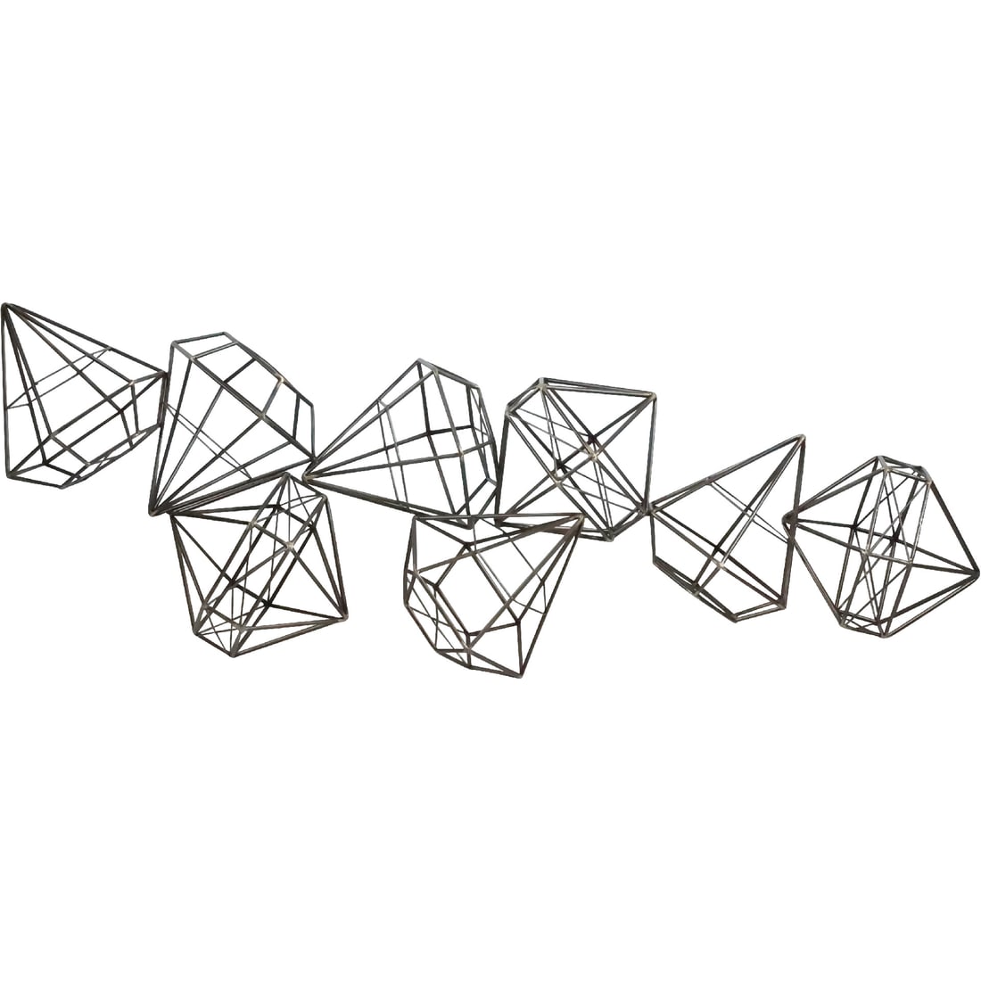 Modern Design Metal Wire Wall Sculpture Cubistic "Diamond" Shapes 45 inches length (1 of 20)