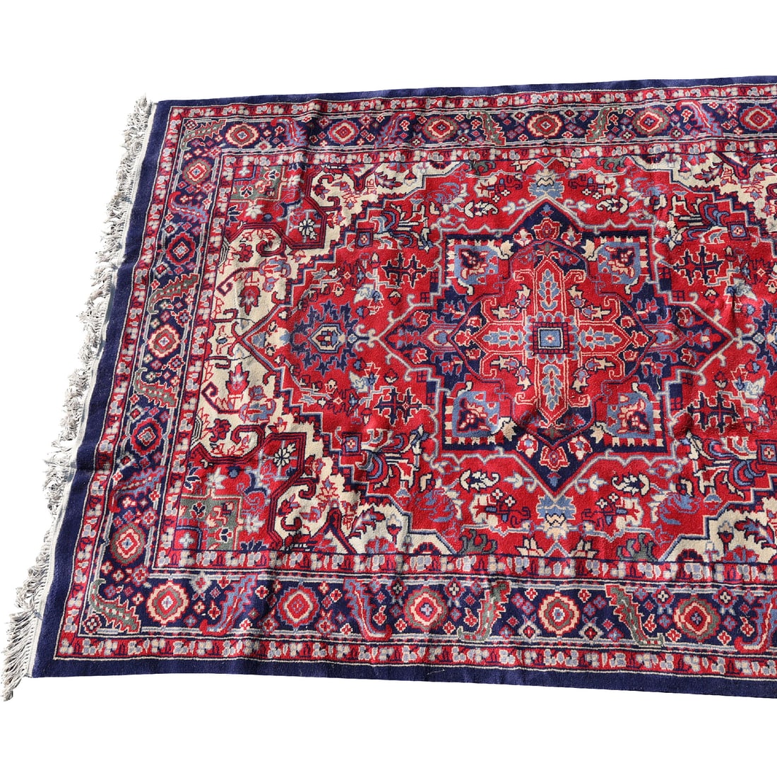 Persian Hand Made Wool Oriental Area Size Rug Red Center Medallion 98 inches x 70 inches (1 of 19)