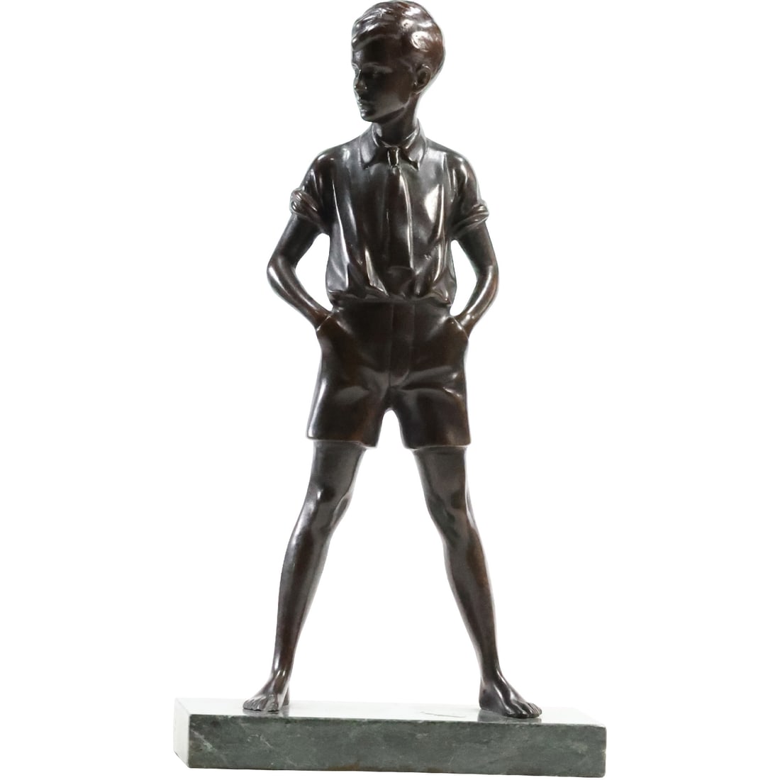 Johann Philip Ferdinand Preiss, 1882-1943, Bronze Sculpture of a Youth Boy, Signed Preiss (1 of 20)