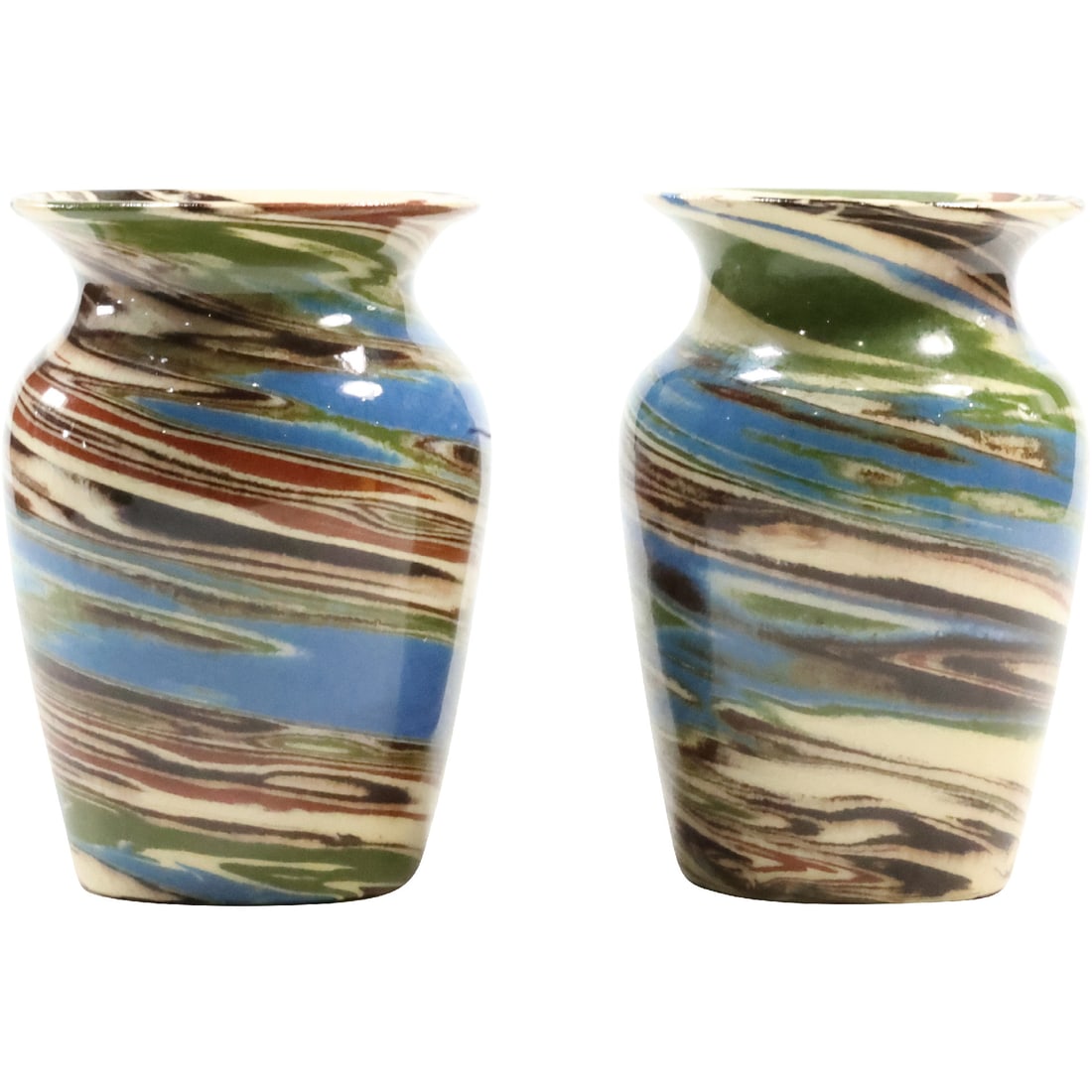[2] Desert Sands Pottery Vases Colorful Swirls 3.75 in. height (1 of 18)