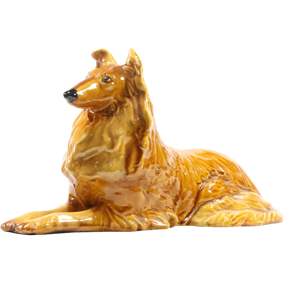 Royal Haeger Glazed Ceramic COLLIE DOG Figure Statue 9 in. height x 17 in. length x 5.5 in. wide (1 of 20)
