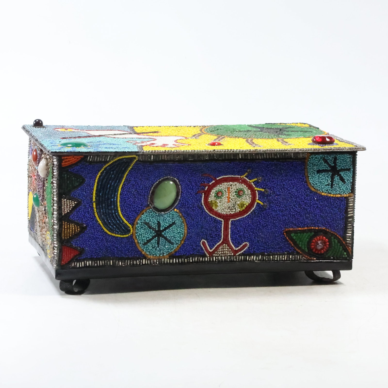 Joan Miro(after); 20thC. Modernist Beaded Box (1 of 20)