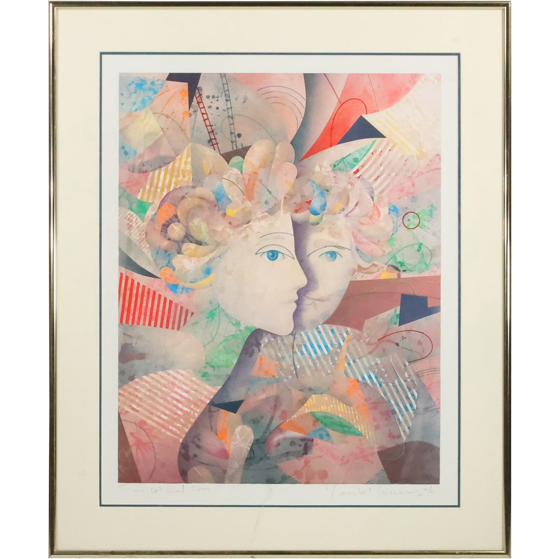 Yankel Ginzburg, Russia / Israel, Two Fases Abstract Color Lithograph, Artist Proof, Pencil Signed (1 of 20)