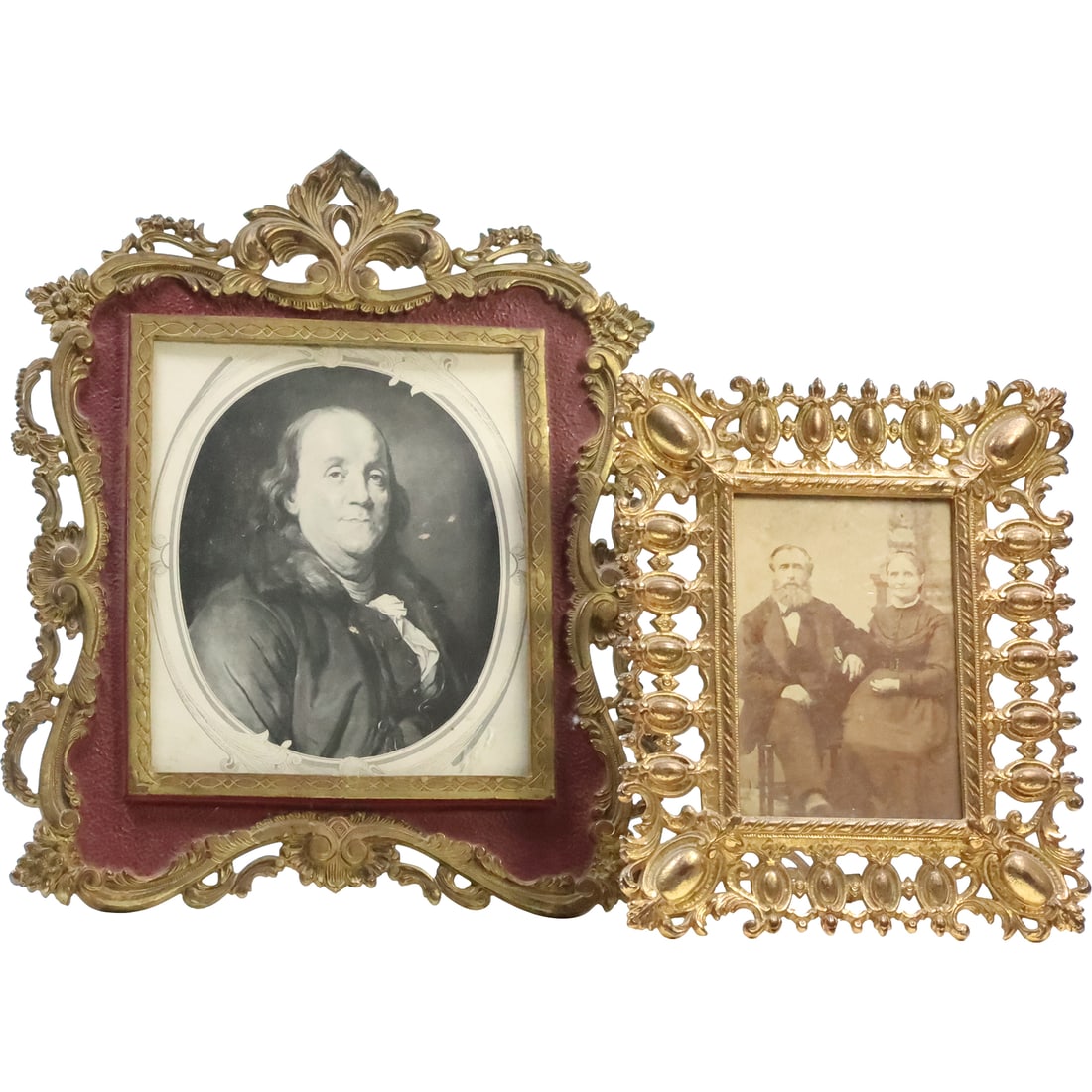 [2] Fancy Cast Metal Victorian Table Top Picture Frames in Original Patina (1 of 20)