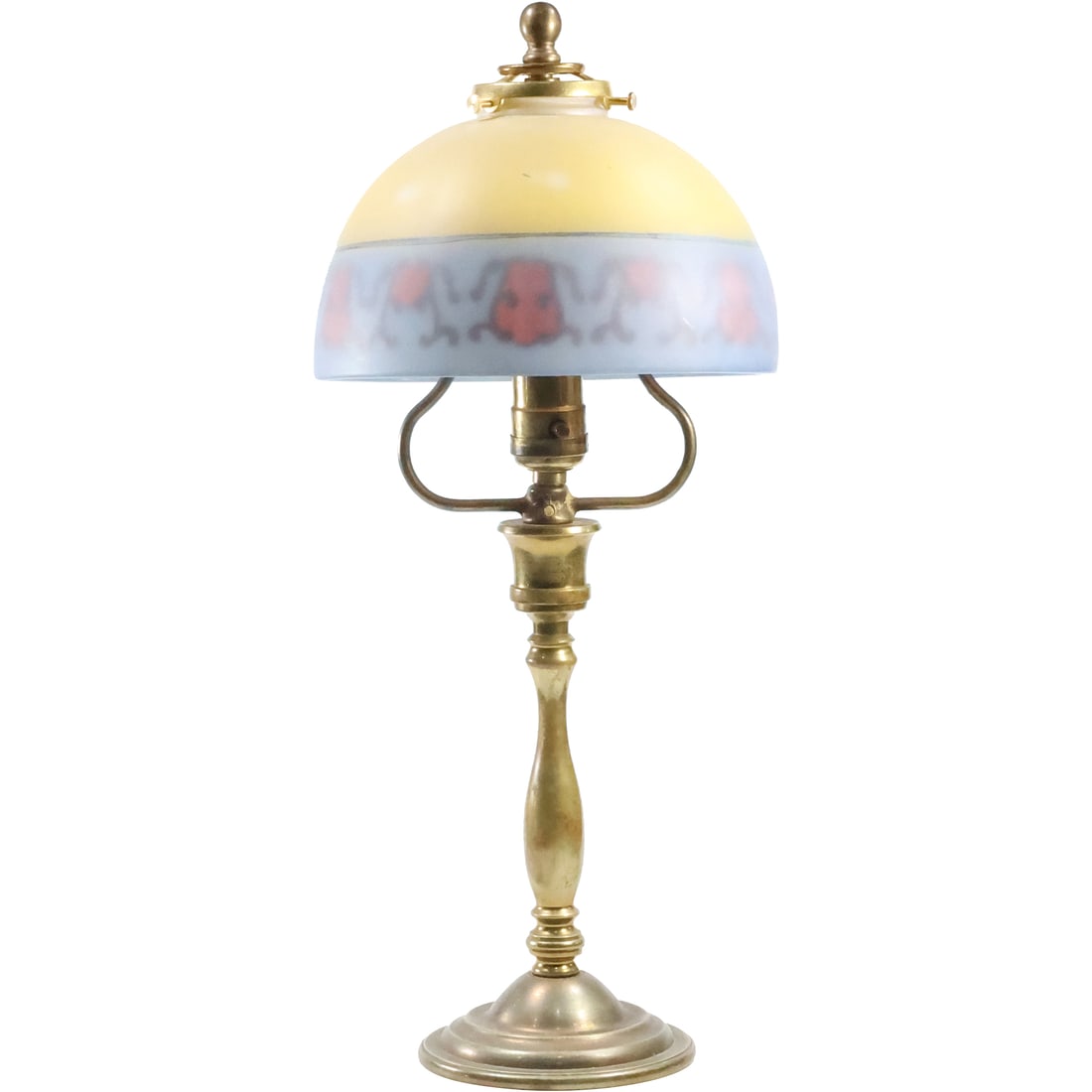 Charles Parker Co. Brass Student Lamp with Reverse Painted Glass Shade Arts & Crafts 18.5 in. height (1 of 20)