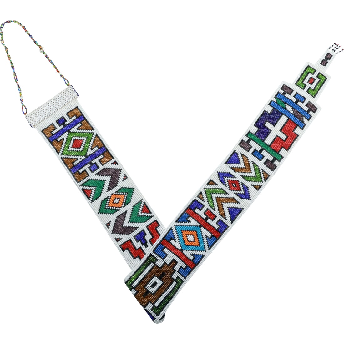 Colorful Geometric Beaded Belt 52 inches length x 3.75 inches wide (1 of 17)