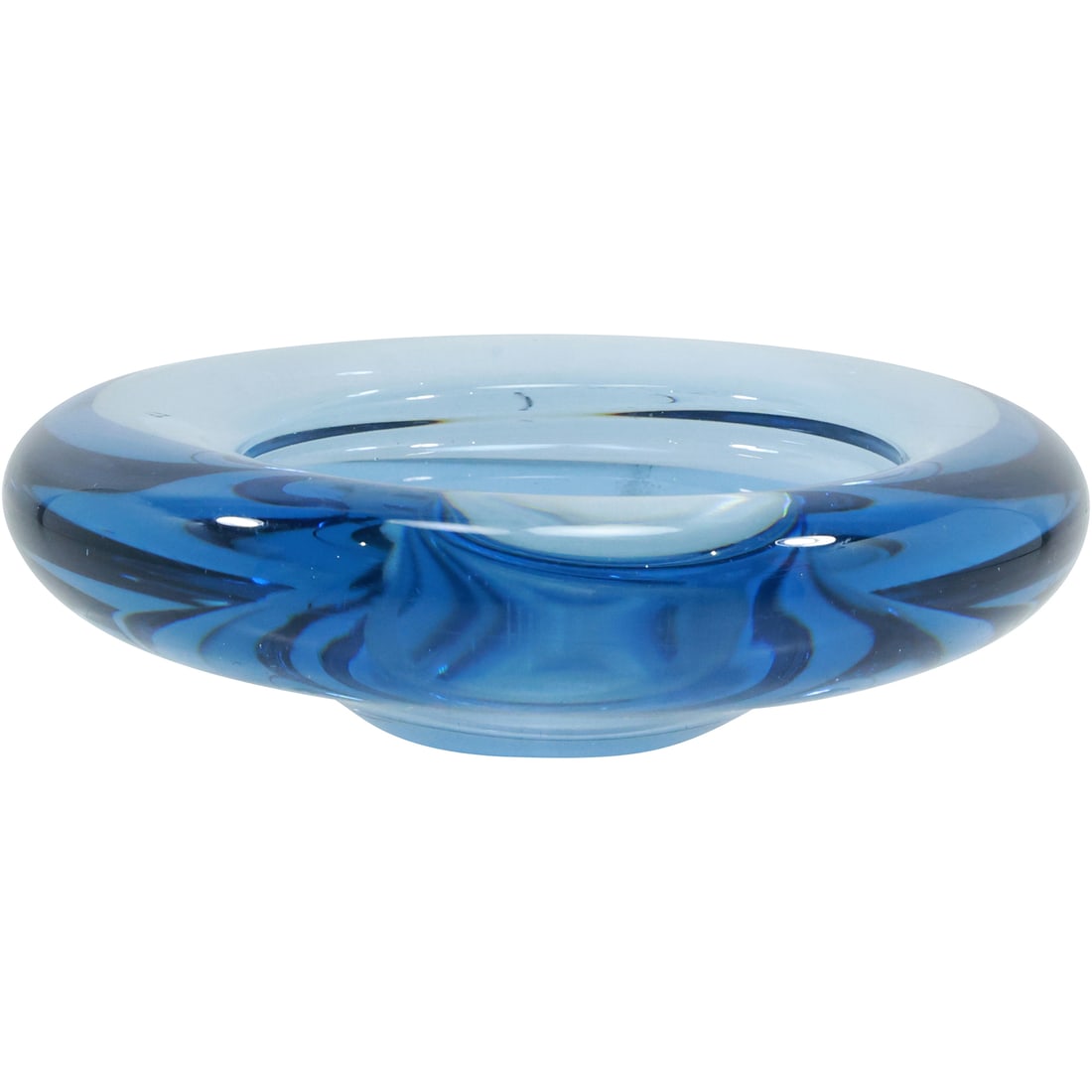 Signed Holmegaard Ice Blue Glass Low Bowl 7.5 in. diameter x 2.75 in. height: Signed Holmegaard Ice Blue Glass Low Bowl 7.5 in. diameter x 2.75 in. height. size: 2.75x7.5
