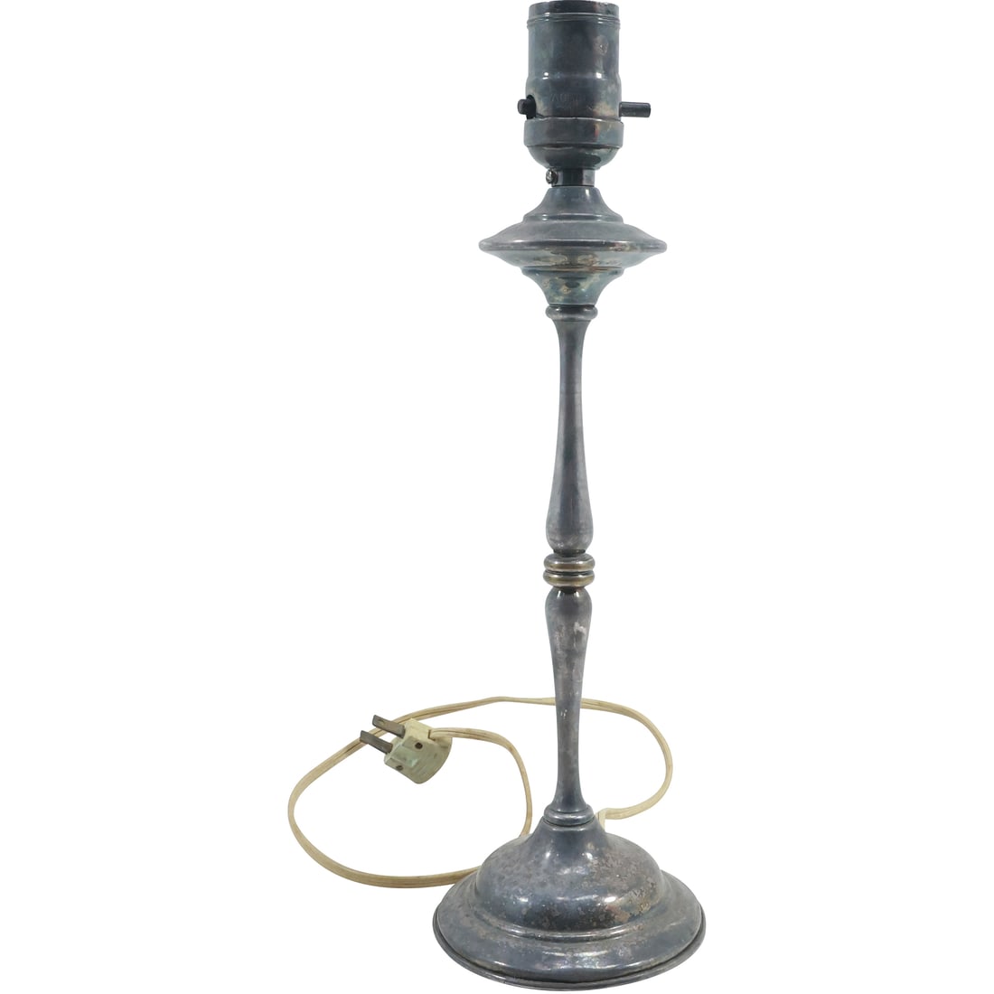 Vintage Silver Plate Lamp Base 13.25 inches height, 4 inch diameter base (1 of 16)