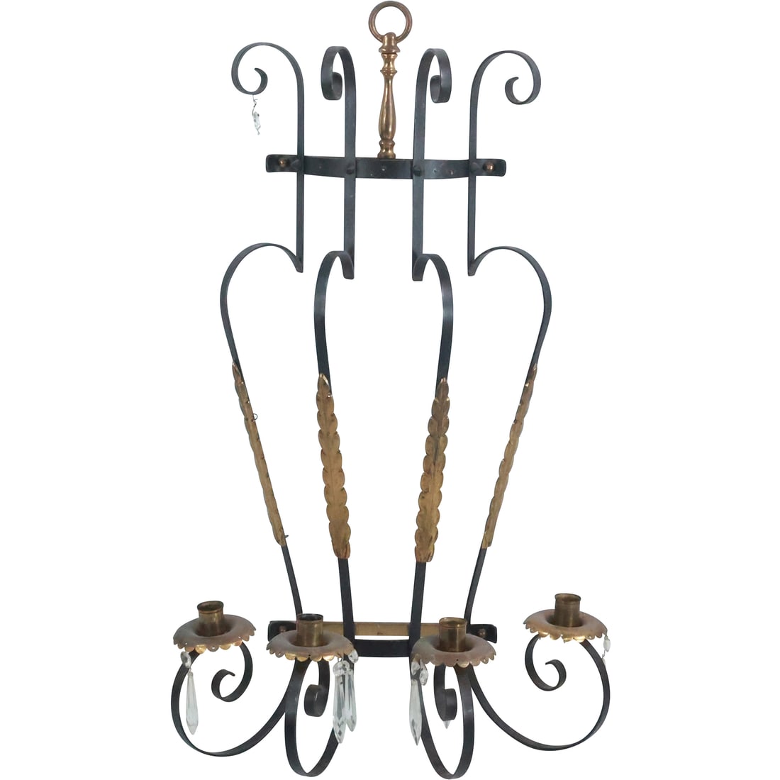 Country French Metal Wall Mount Large 4 Light Candle Sconce 29.5 inches x 17 inches (1 of 17)