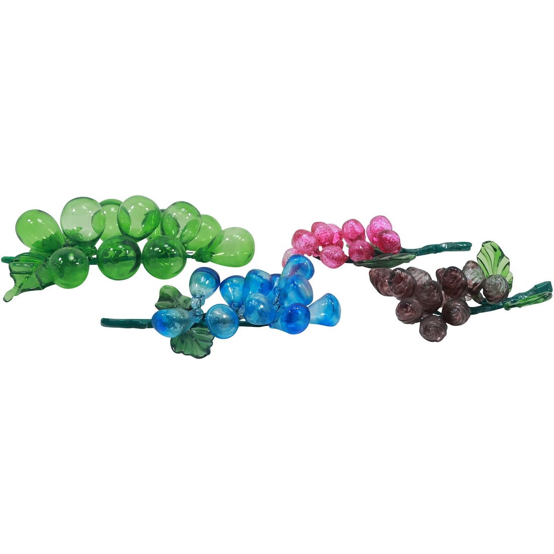 [4] Assorted Clusters of Glass Grapes Tabletop Accents  6.5 in. to 9.5 in. (1 of 15)