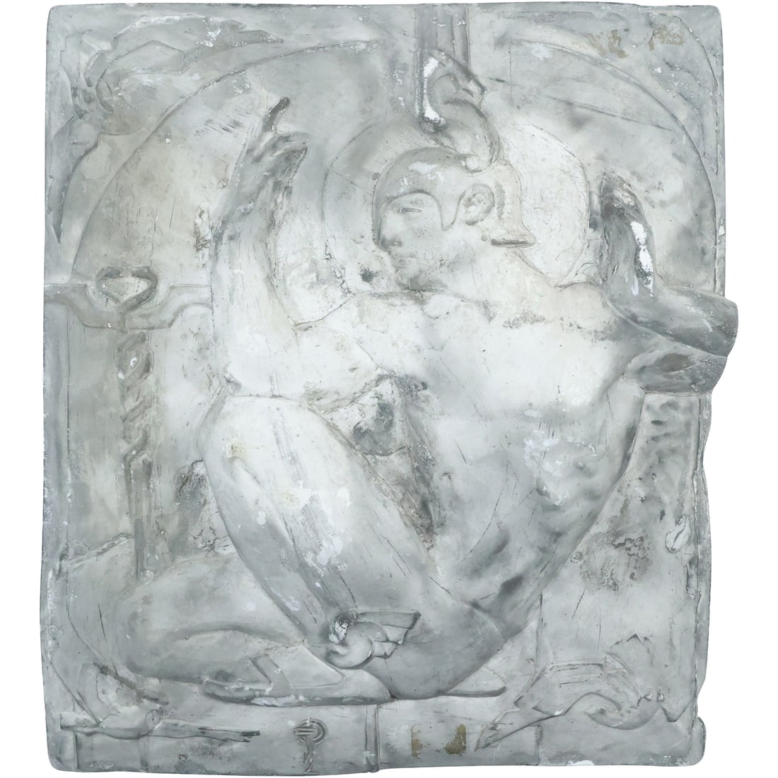 Plaster Frieze Wall Plaque Panel "Mercury" 12.25 in. x 10.75 in. ;Fred Press mark? (1 of 18)