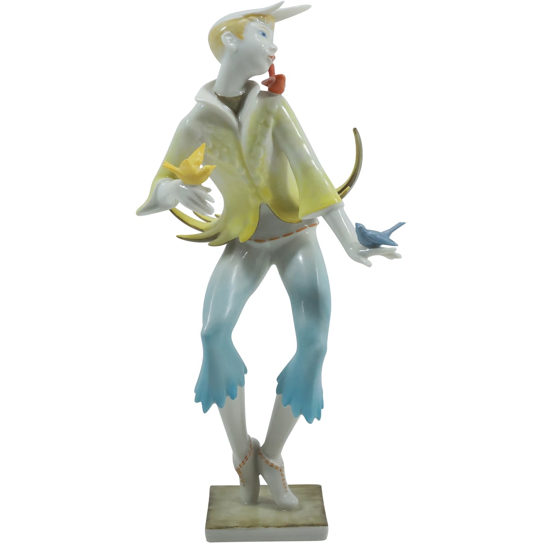 Hutchenreuther PAPAGENO FROM MOZART'S "MAGIC FLUTE" Fine Porcelain Figure 10.5 in. h.: Hutchenreuther PAPAGENO FROM MOZART'S "MAGIC FLUTE" Fine Porcelain Figure 10.5 in. h. size: 10.5 in. x 5.5 in.