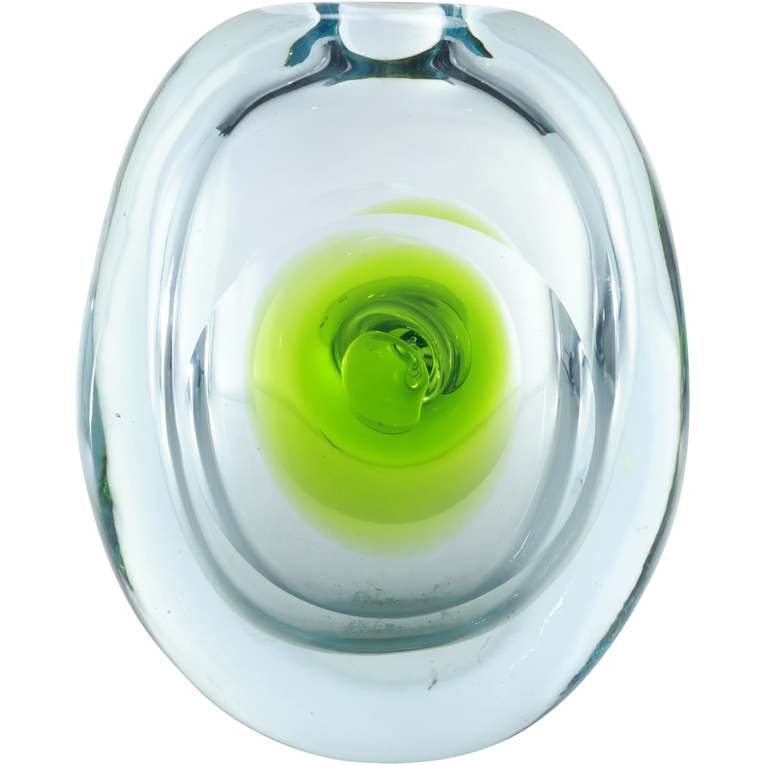 Jaroslav Svoboda Signed Art Glass Vase with Green Center 8.25 inches height x 6.75 inches wide (1 of 16)
