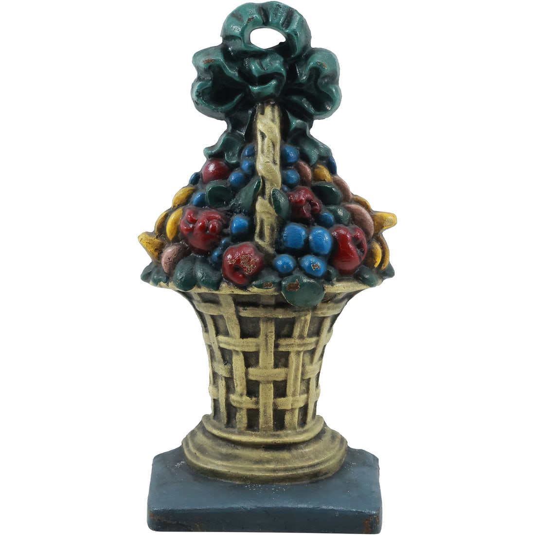 Cast Iron Basket of Fruit Doorstop in Original Paint 15.5 inches height x 8 in. wide: Cast Iron Basket of Fruit Doorstop in Original Paint 15.5 inches height x 8 in. wide. size: 15.5x8