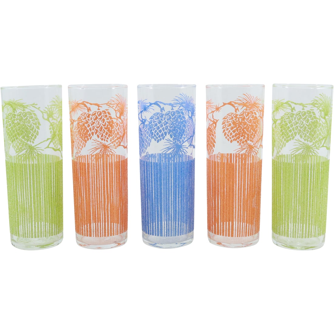 [5] Starlyte Ponderosa Pinecone Tom Collins Barware Glasses Multi Colors: [5] Starlyte Ponderosa Pinecone Tom Collins Barware Glasses Multi Colors. size: 6.75x2.5