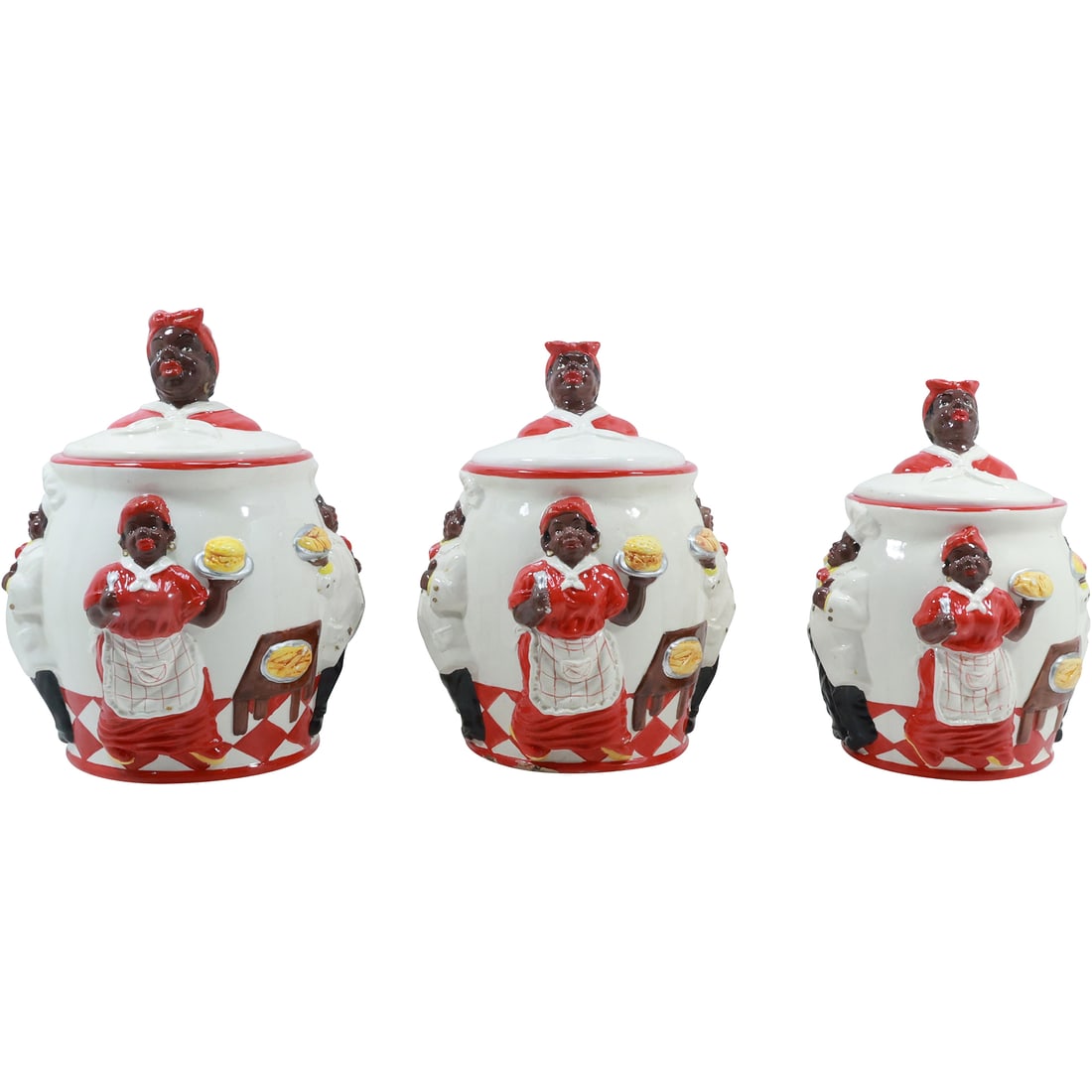 3 Piece Aunt Jemima Ceramic Canister Set in Graduated Sizes (1 of 20)