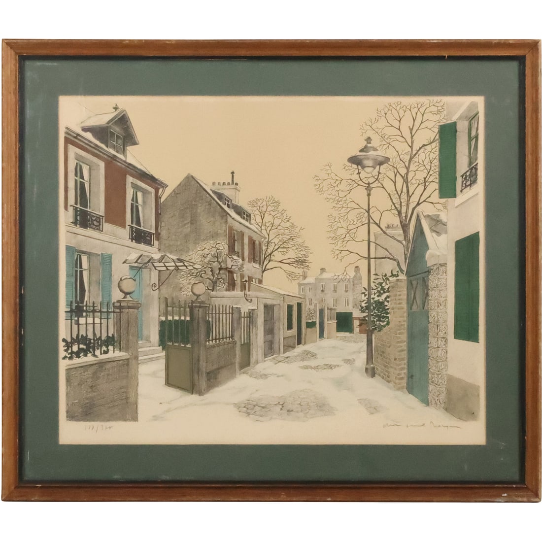 Deis Paul Noyer, France, Color Lithograph "Paris Enneige" #188 / 387, COA on Verso: Deis Paul Noyer, France, Color Lithograph "Paris Enneige" #188 / 387, COA on Verso size: 17.5 x 21.5 matte, 23.25 x 27.25 outside frame. ASKart: Denis Paul Noyer (Born 1940) was active/lived in France