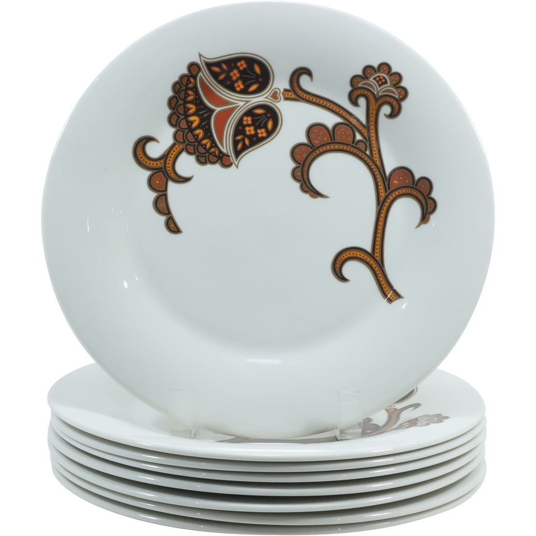 [8] Royal Doulton "Sumatra" Fine Porcelain Dinner Plates, Paisley Design, 10.5 in. diameter: [8] Royal Doulton "Sumatra" Fine Porcelain Dinner Plates, Paisley Design, 10.5 in. diameter. size: .5x10.5 A3